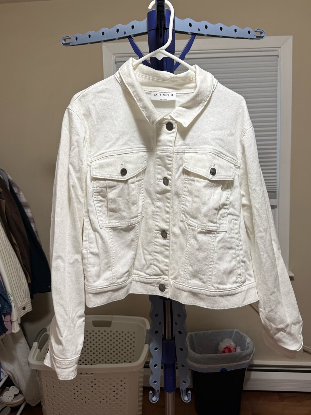 Lane Bryant Size 24W White Denim Jacket - Classic Women's Trucker